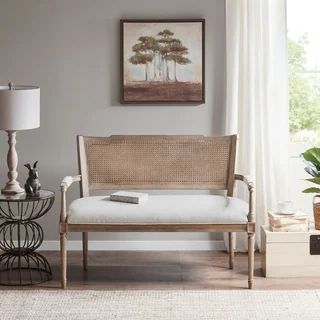 Madison Park Garfield Beige Reclaimed Natural Settee - Overstock - 29145535 | Bed Bath & Beyond