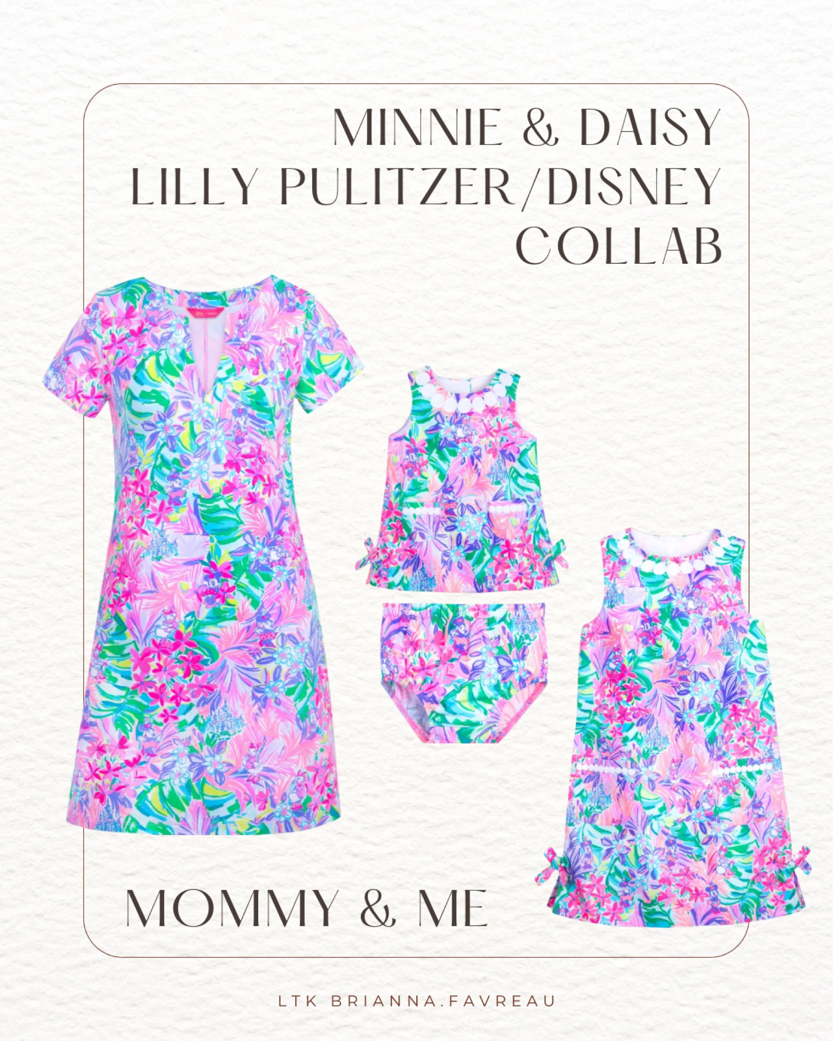 Lilly Loves Disney Collection. Minnie Mouse & Daisy Duck Sophiletta Dress, Dress for Girls & Dress Set for Baby. Tropical pattern with pink, purple, blue & green. Pre-order.

#LTKBaby #LTKKids #LTKFamily