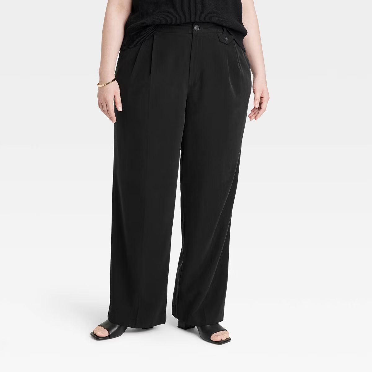 Women's High-Rise Relaxed Fit Full Length Baggy Wide Leg Trousers - A New Day™ | Target