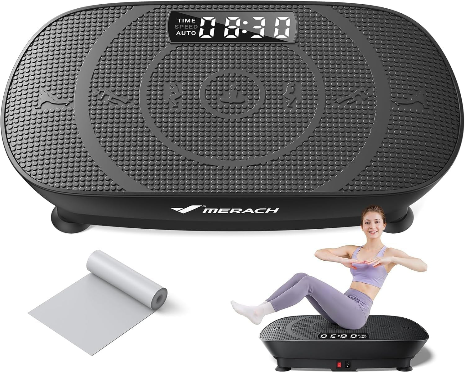MERACH CV30 Pro Curved Vibration Plate Exercise Machine, Powerful & Quiet | Amazon (US)