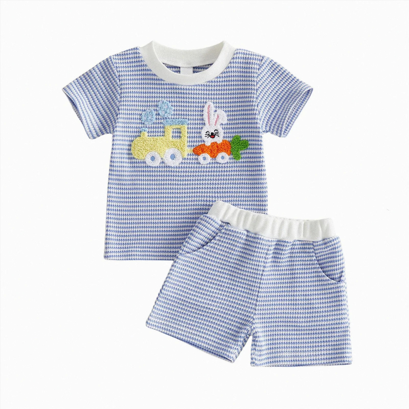 Sgkm Easter Outfit Baby Boy Funny Embroidery T Shirt Elastic Waist Shorts Toddler Boy Clothes wit... | Walmart (US)
