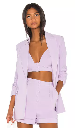 Lilac blazer hot sale and shorts