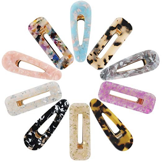 Acrylic Resin Hair Clips for Women Girls, Funtopia 10 Pcs 2.8 Inches Fashion Hair Barrettes Geome... | Amazon (US)