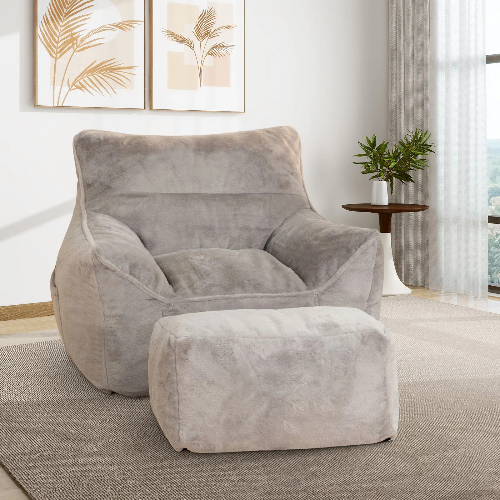 LivEditor Bean Bag Chairs, Soft Tufted Foam Bean Bag Chair With Teddy Fabric For Adults And Kids,... | Wayfair North America