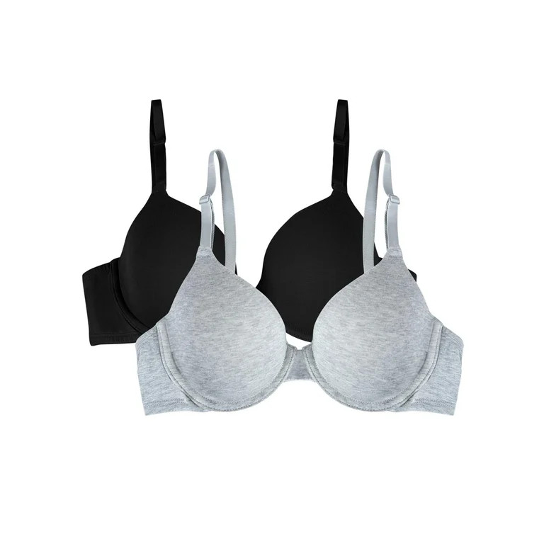Fruit of the Loom Women's Cotton T-Shirt Bra, 2-Pack, FT797PK, Sizes 34A-42DD | Walmart (US)