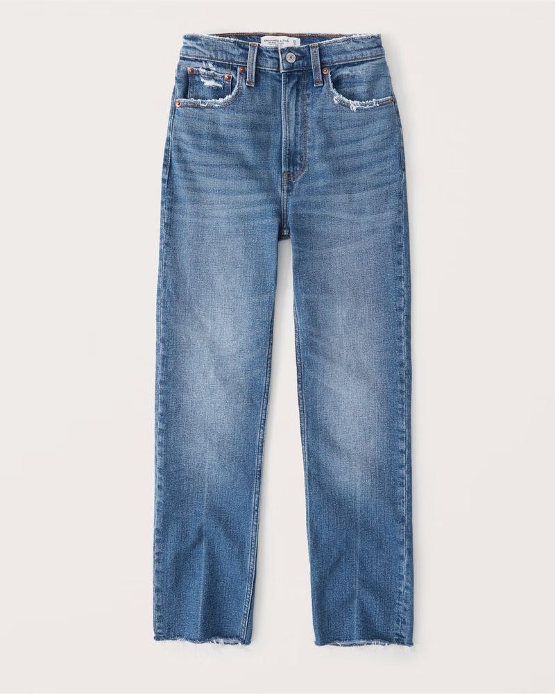 Women's Ultra High Rise Ankle Straight Jeans | Women's Clearance | Abercrombie.com | Abercrombie & Fitch (US)