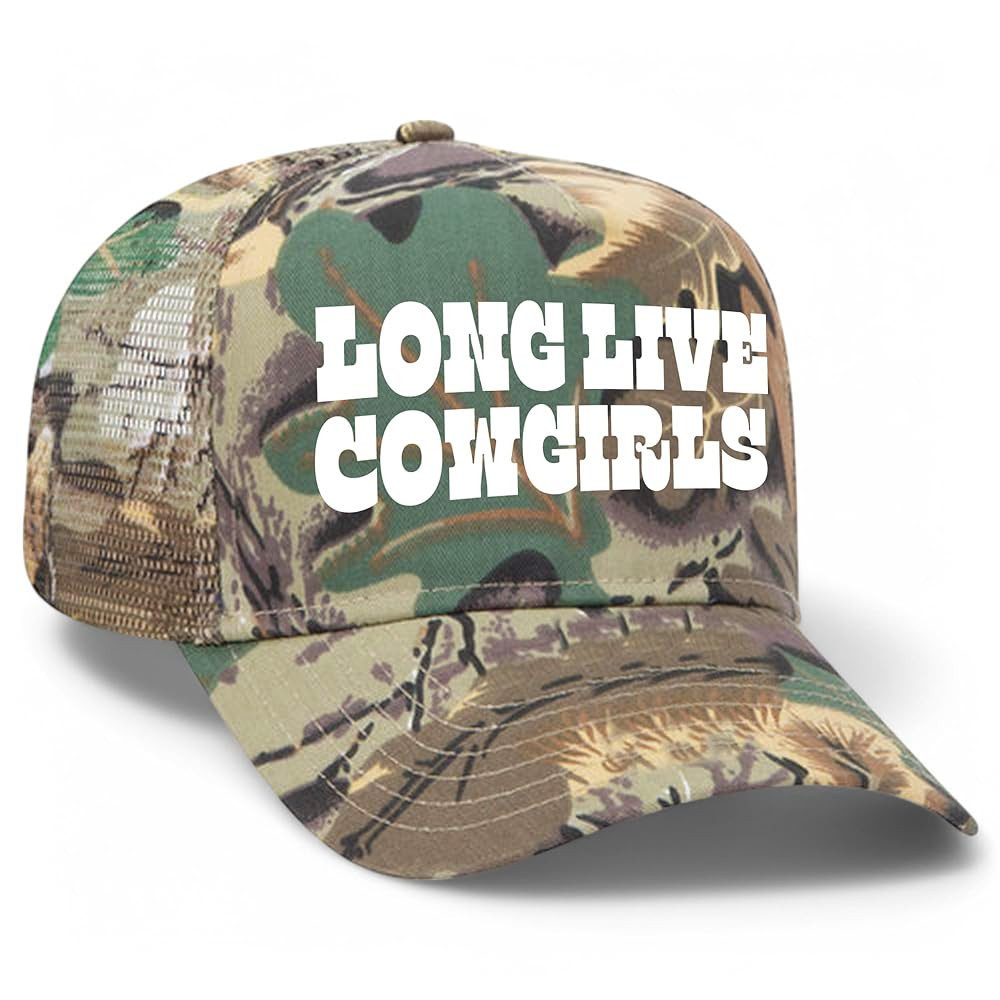 Long Live Cowgirls Camo Mesh Back Trucker Hat | Premium Snapback Baseball Hat for Men & Women | Amazon (US)