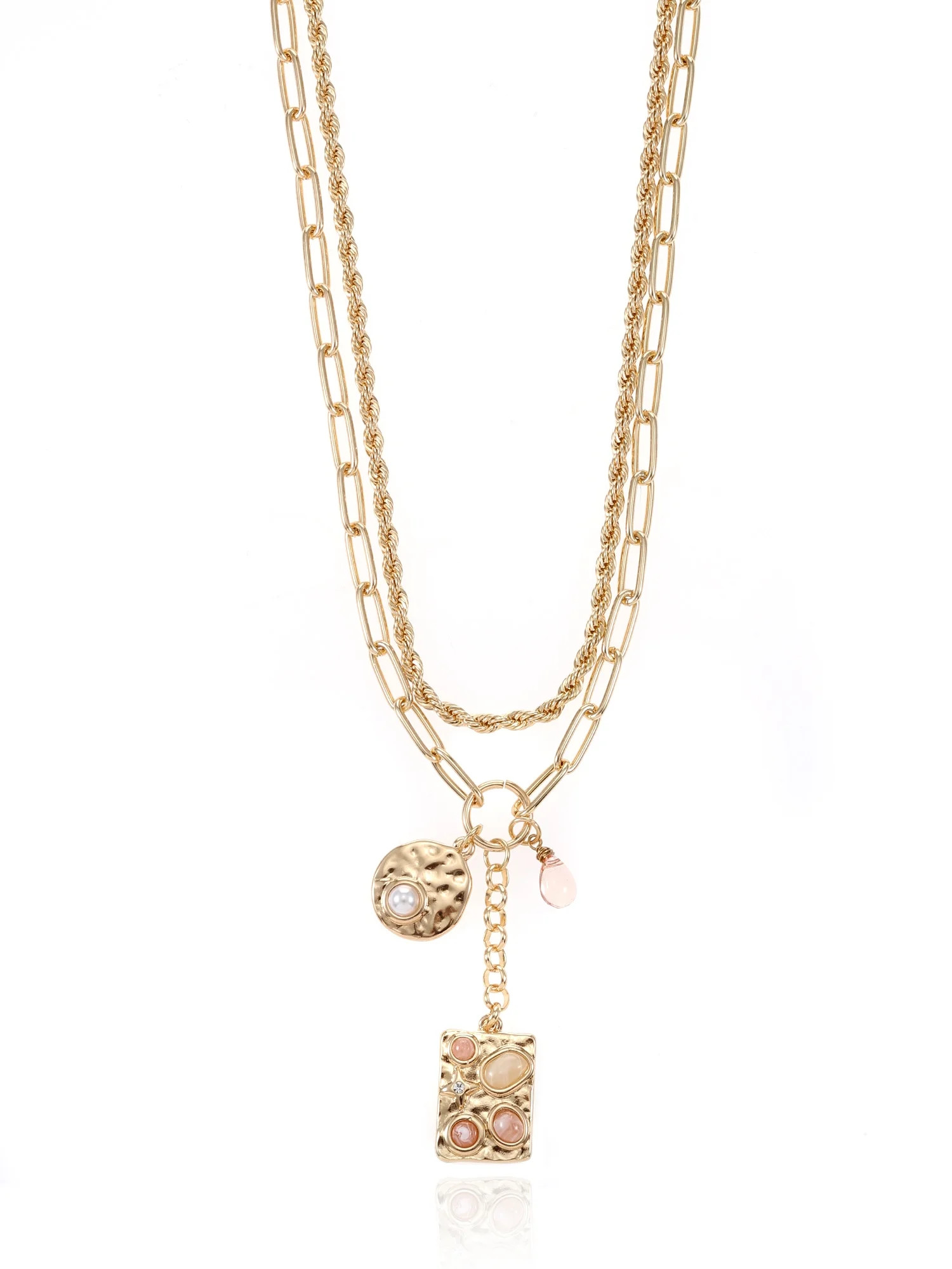 Time and Tru 2-Piece Layered Necklace Set | Walmart (US)