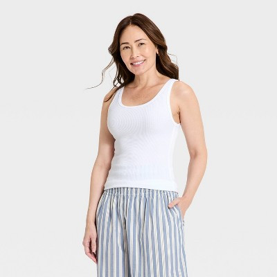Women's Iconic Scoop Neck Tank Top - Universal Thread™ White XL | Target