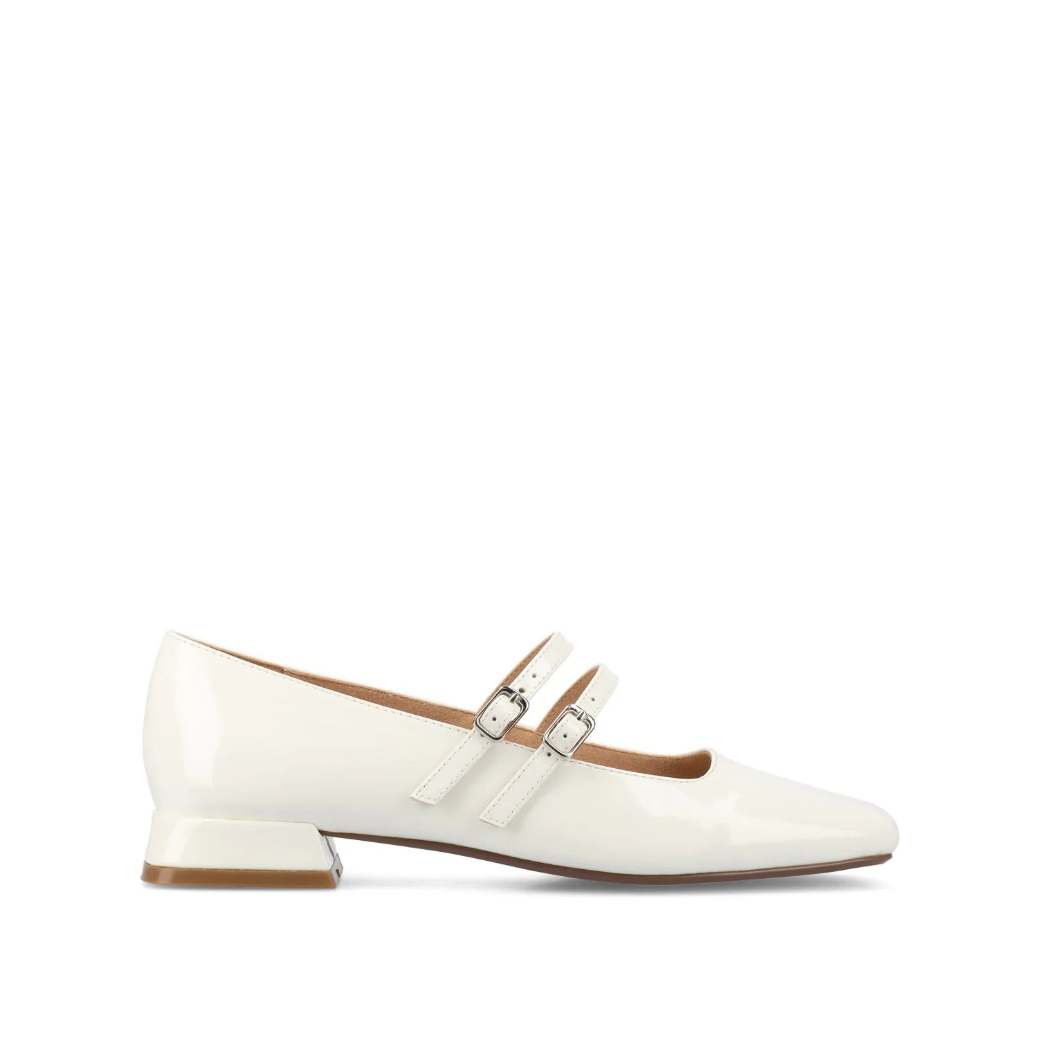 GREDAH MARY JANE DRESS FLATS IN WIDE - White Patent | Journee Collection