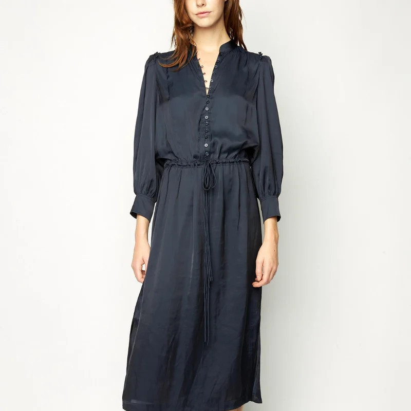 Zadig & Voltaire Relinda Satin Dress In Ink - Black - M | Verishop
