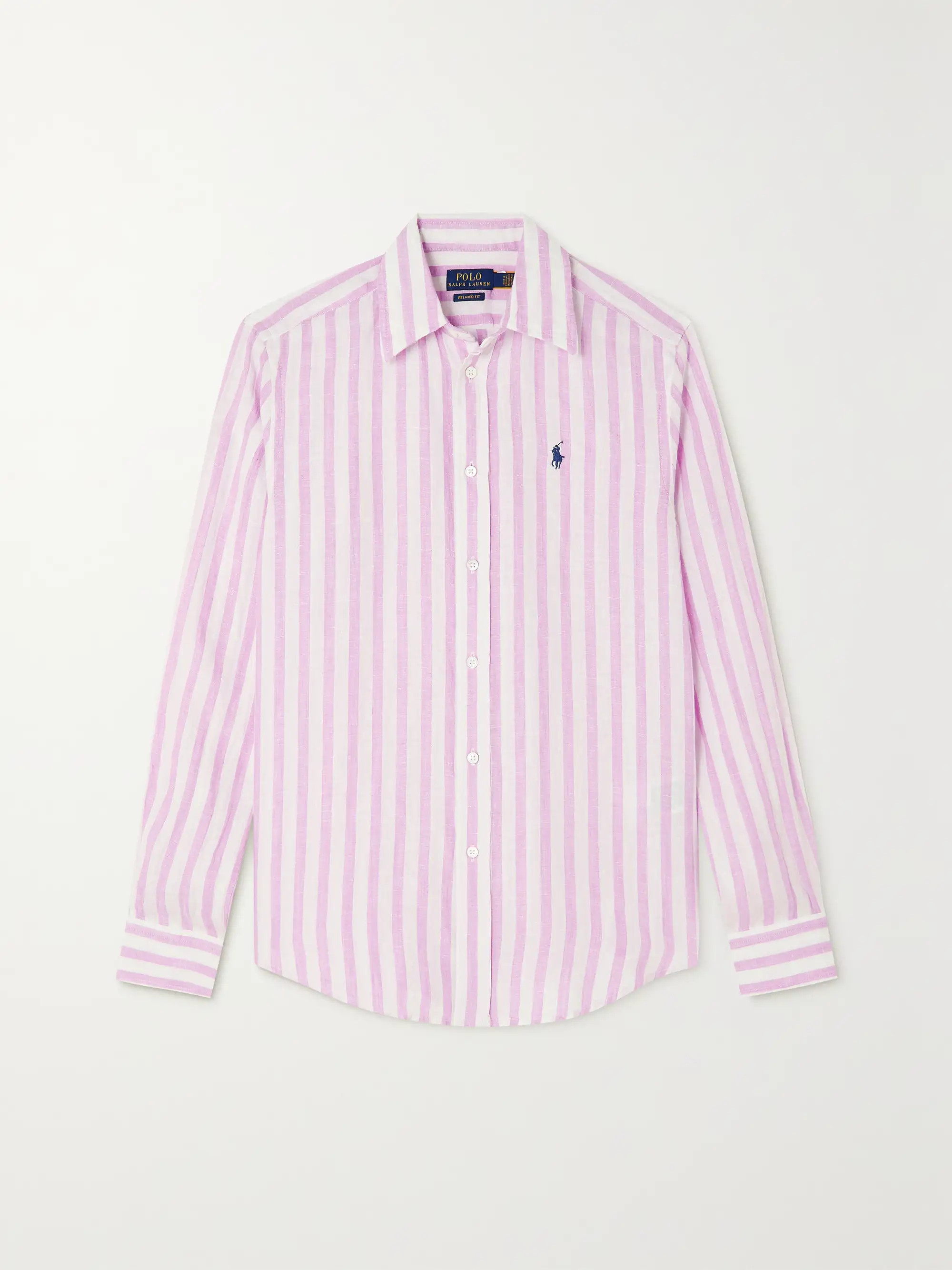Embroidered striped linen shirt | NET-A-PORTER (US)