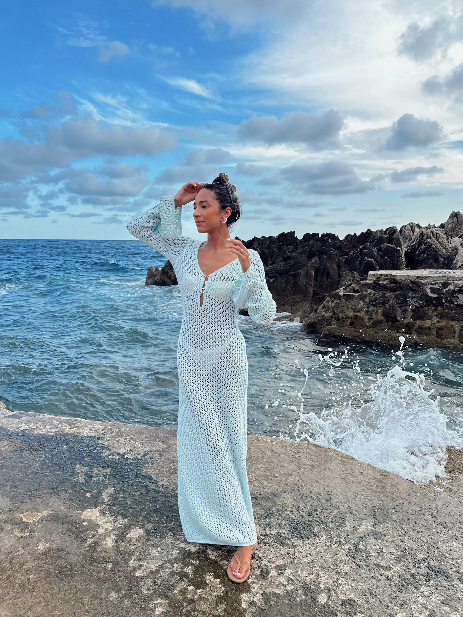 South of France outfit 🤍 wearing size xs swim top, size small swim bottom and size xs crochet maxi dress 


Beach outfit 
Cover up 
Swim 
Vacation outfit 

#LTKfindsunder100 #LTKstyletip #LTKswim