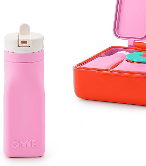 Omie OmieBox Reusable Silicone Water Bottle - 8.7 oz, Straw Top, BPA-Free & Phthalate-Free, Leak-... | Amazon (US)