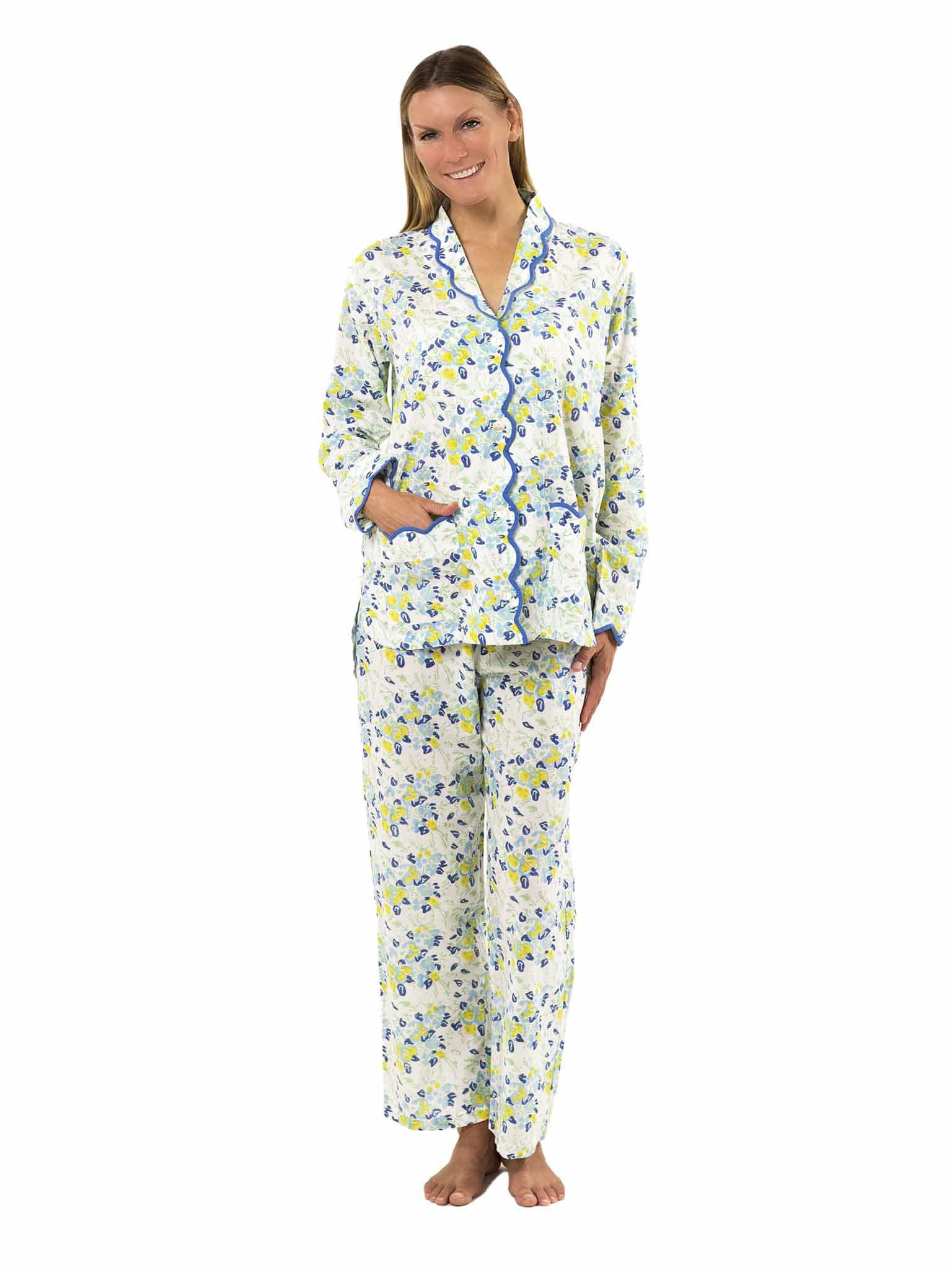 Blue /Yellow Floral Print Pajamas | Heidi Carey