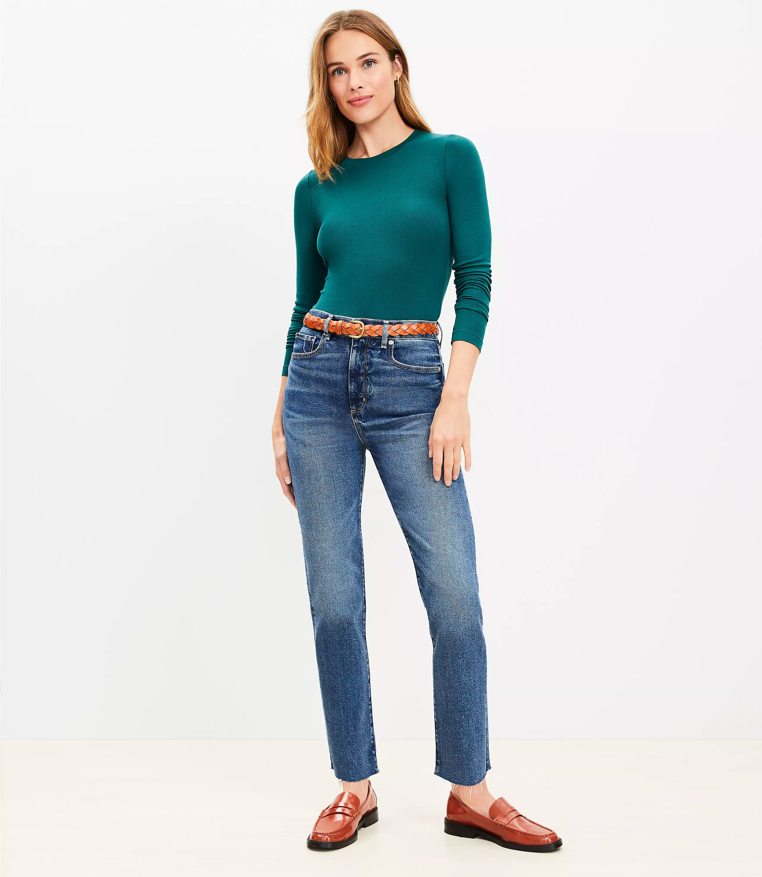 Fresh Cut High Rise Slim Jeans in Medium Wash | LOFT