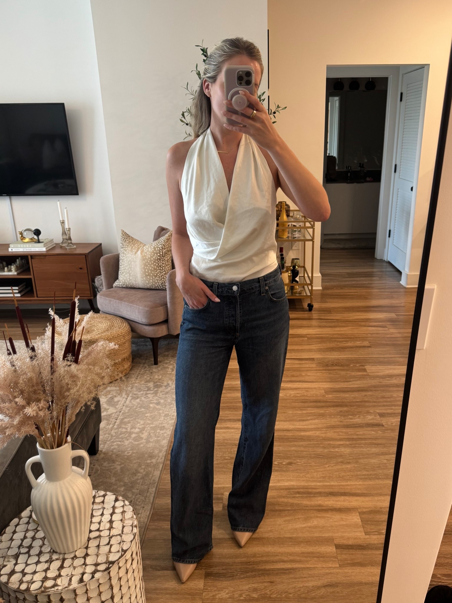 Aritzia sale!! 

Top - XS (runs big, size down) 
Jeans - 28 (TTS, meant to be baggy, tall girl friendly!!) 

I’m 5’7” for reference 

#LTKStyleTip #LTKSaleAlert