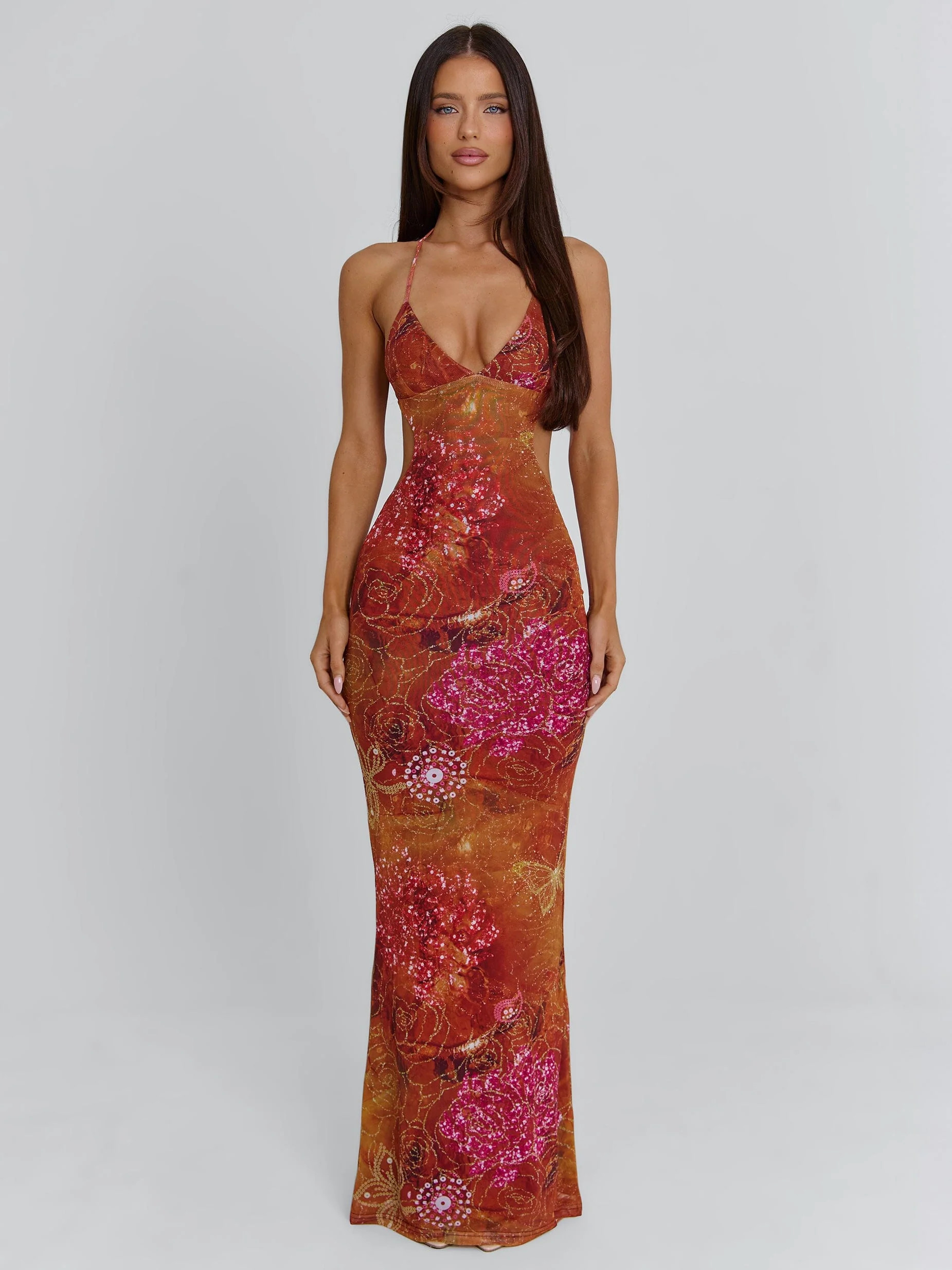 ESMERALDA MAXI DRESS GOLDEN CRYSTAL | Outcast (US & UK)