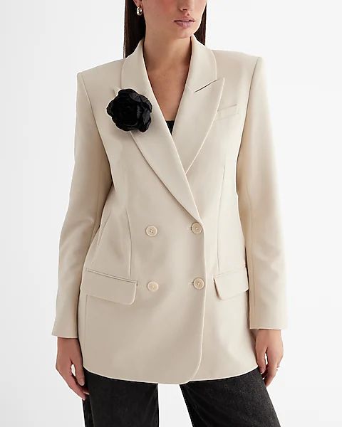 Double Breasted Corsage Blazer | Express