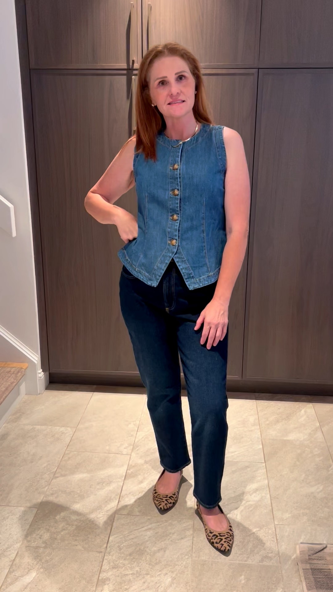 Restock alert! Extremely popular and flattering $$16 denim vest.  Add to cart before it sells out again.

#LTKFindsUnder50 #LTKOver40