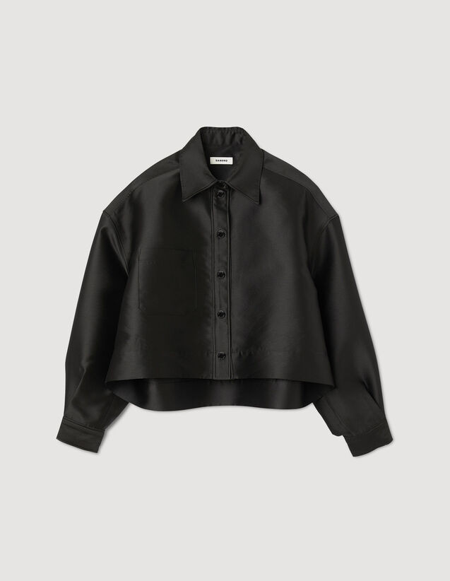 Oversized satin-effect shirt | Sandro-Paris US