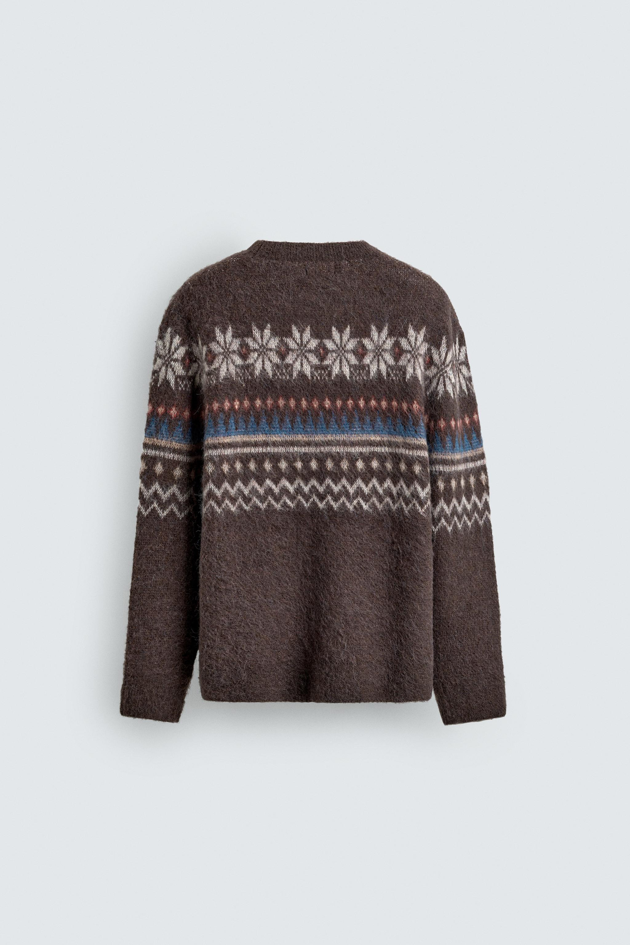 JACQUARDPULLOVER MIT GEOMETRISCHEM STRUKTURMUSTER | Zara DE