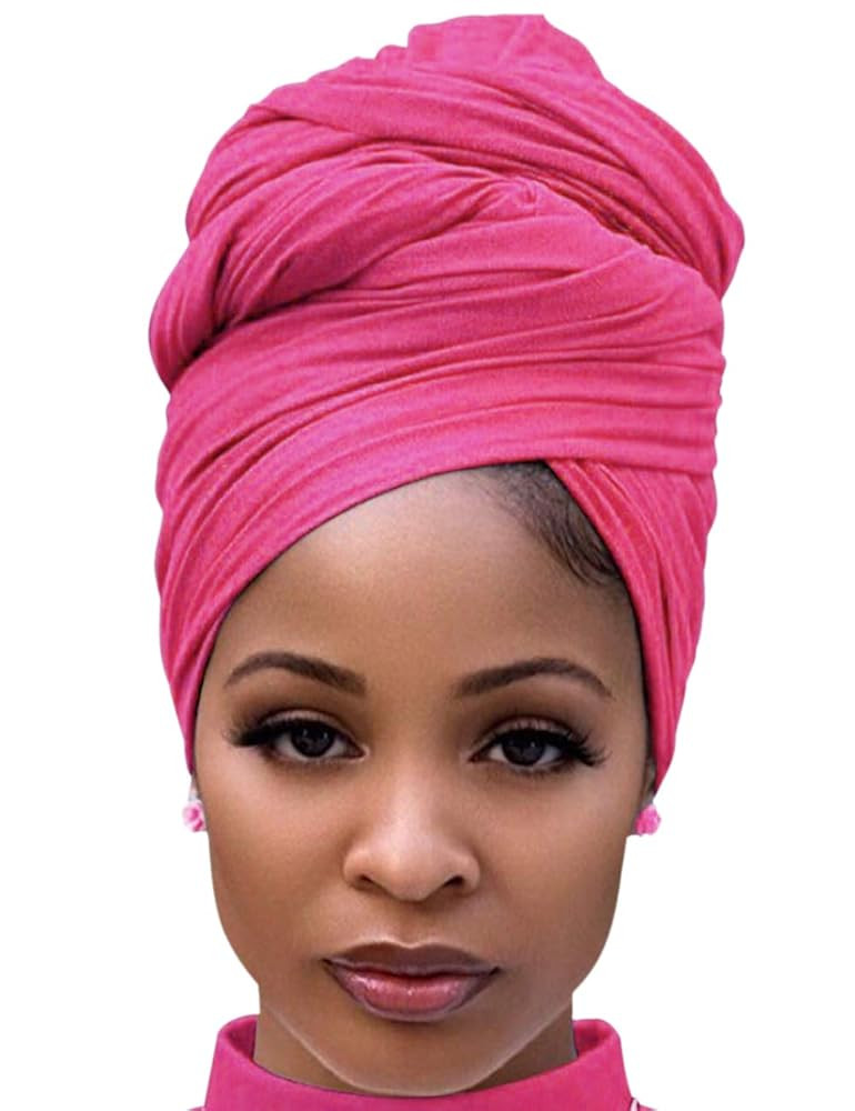 Harewom Head Wraps for Black Women Stretch Head Scarf Long African Hair Wraps Turban Headwraps Je... | Amazon (US)
