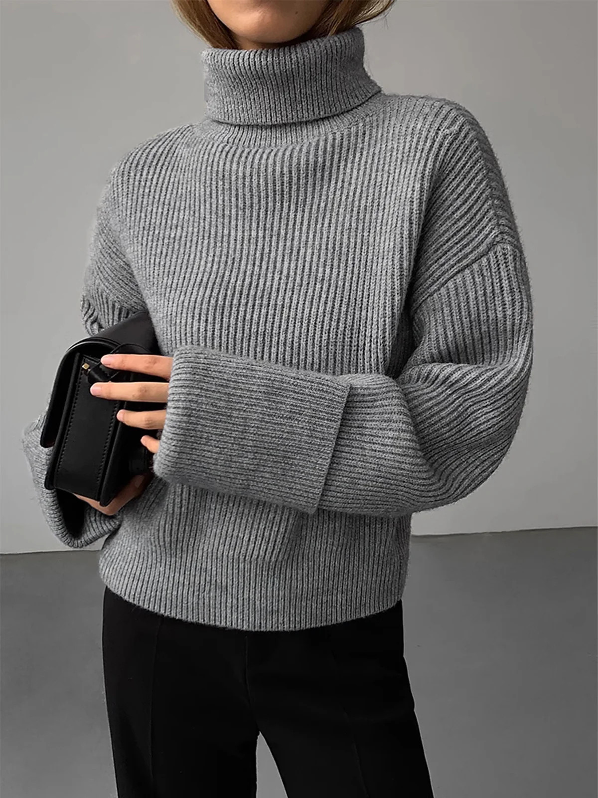 Turtleneck Ribbed Warm Sweater | Commense