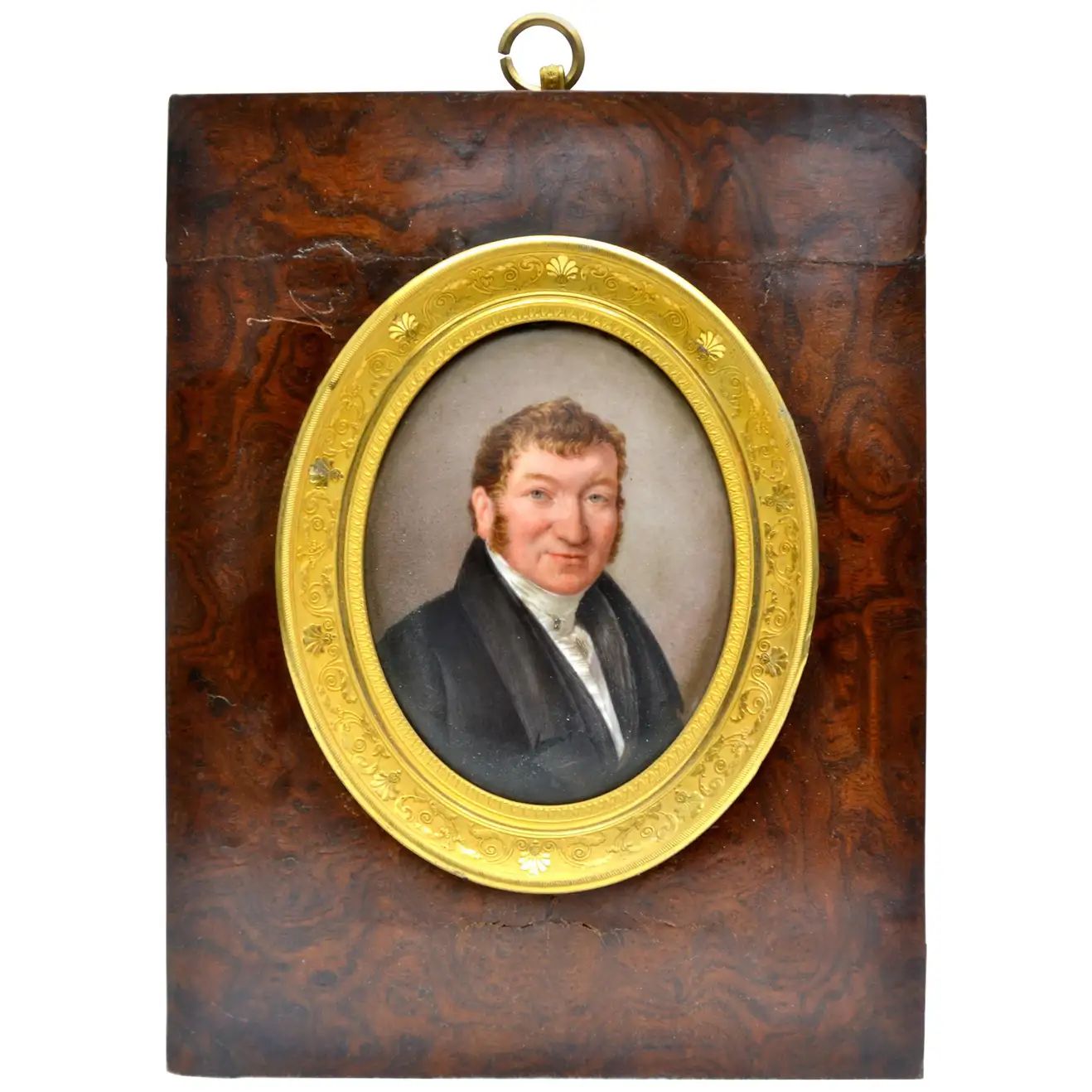 Miniature Portrait of a French Gentleman Dated 1825 | 1stDibs