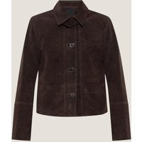 Handmade Coffee Brown Suede Cropped Jacket - Button Up Leather Outerwear | Etsy (US)