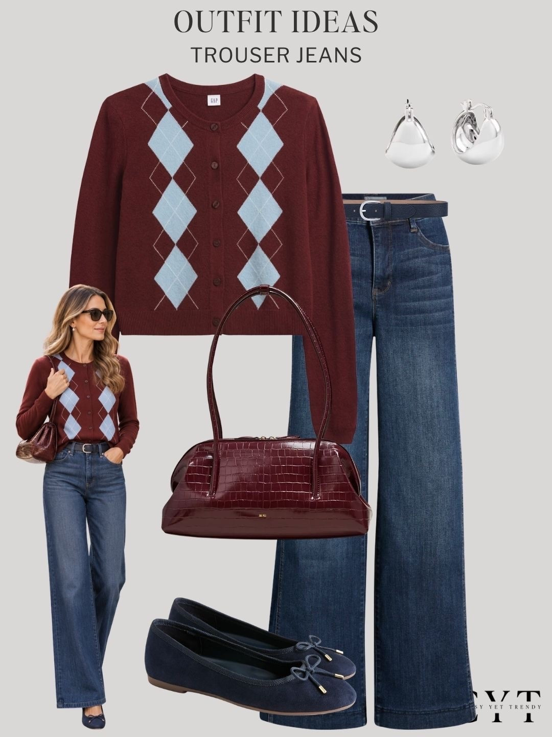 6 ways to wear trouser jeans in the Fall season 🍂

short sleeve sweater, wide leg jeans, suede, ballet flats, cardigan, lace, taupe, tote, chocolate brown, utility jacket, trench, ribbed top, belt, argyle, trainers, low profile sneakers, boots, blazer, loafers, tee
#FallOutfitIdeas #CasualChic #StreetStyle #AutumnFashion #QuietLuxury