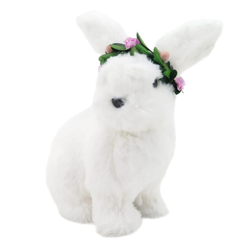 White Faux Fur Easter Bunny, 9" | At Home