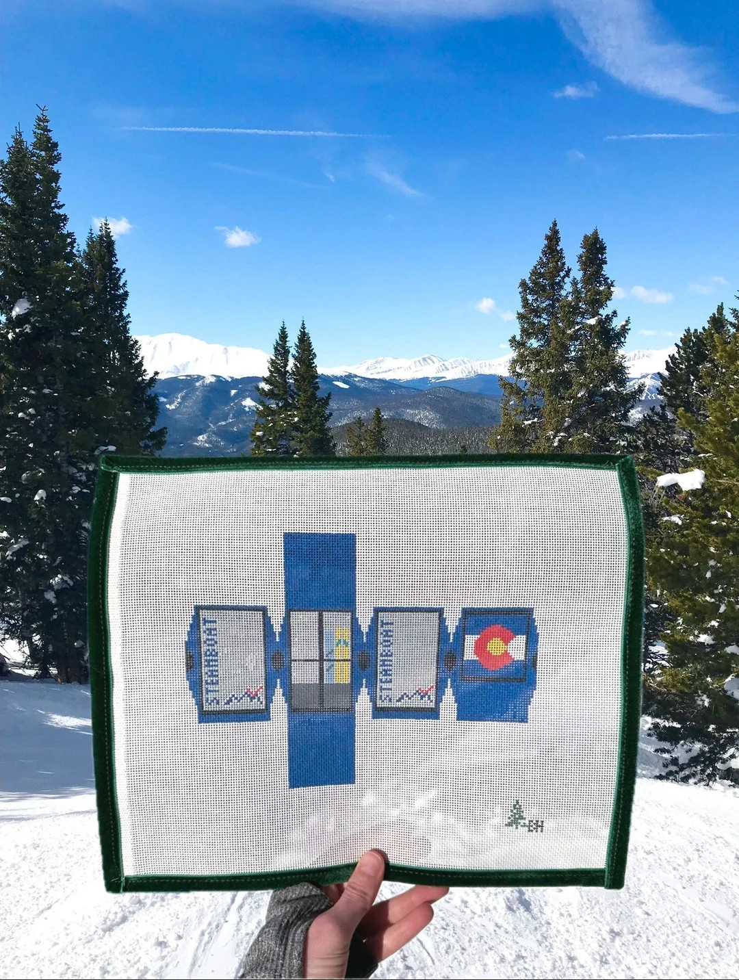 Needlepoint 3D Steamboat Colorado Ski Gondola Hand Painted Canvas - Etsy | Etsy (US)