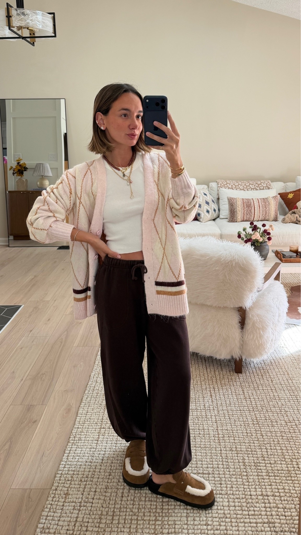 xs tank & pants, small cardigan @Aerie