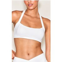 White Sculpt Seam Detail Strappy Sports Bra | PrettyLittleThing US