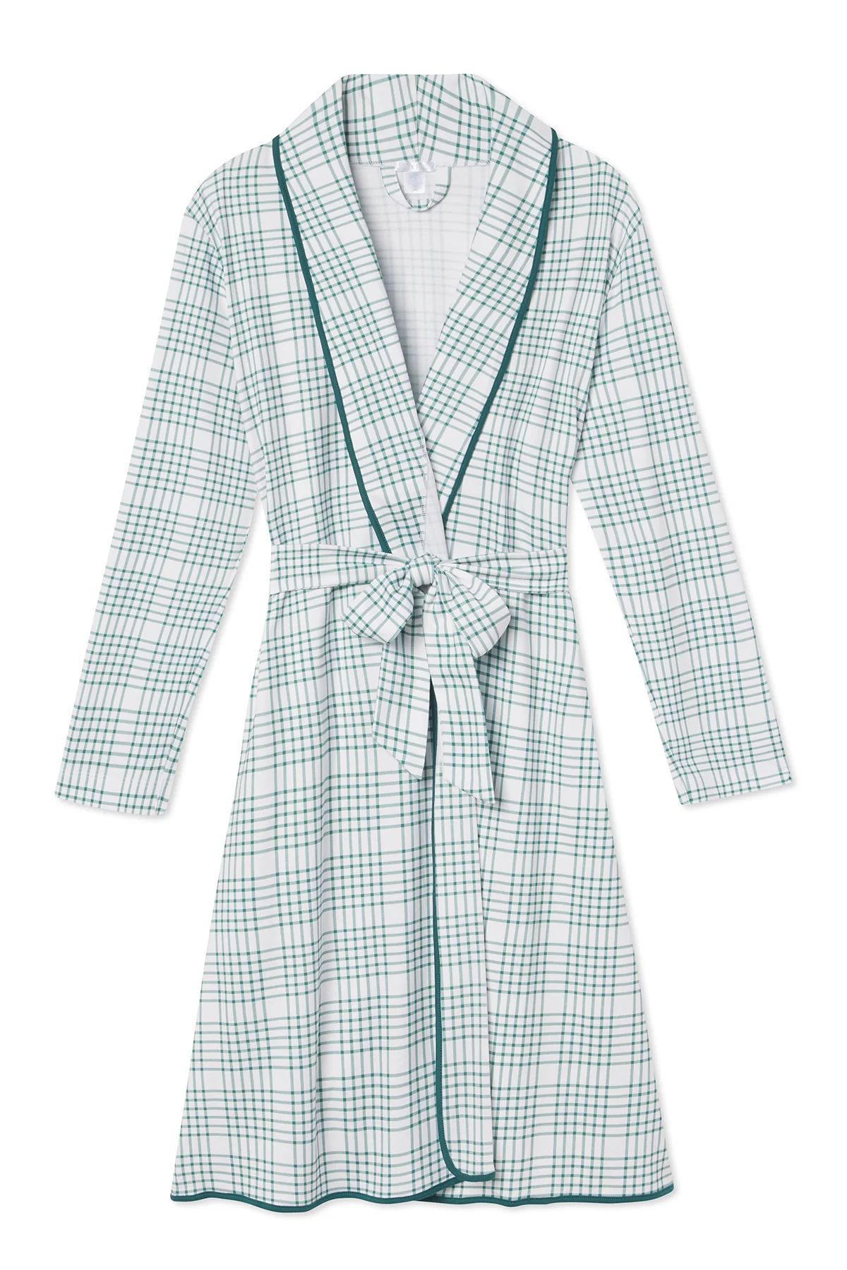 Pima Robe in Juniper Plaid | Lake Pajamas