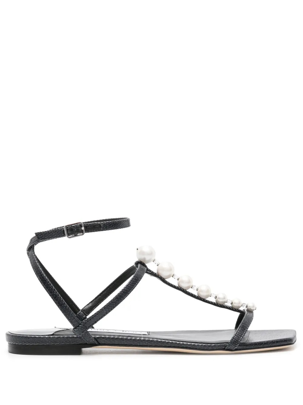 Jimmy Choo Amari pearl-detailed Flat Sandals - Farfetch | Farfetch Global
