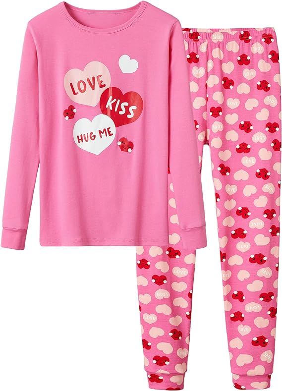 Beezizac Sleepover Pajama Set for Girls Tie Dye Cotton Snug-fit Long Sleeve PJ Size 4T-14 | Amazon (US)