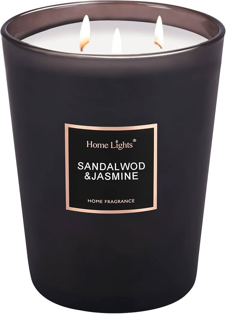 33.3 Oz Scented Soy Candle - 130 Hour Sandalwood Jasmine Home Fragrance | Amazon (US)