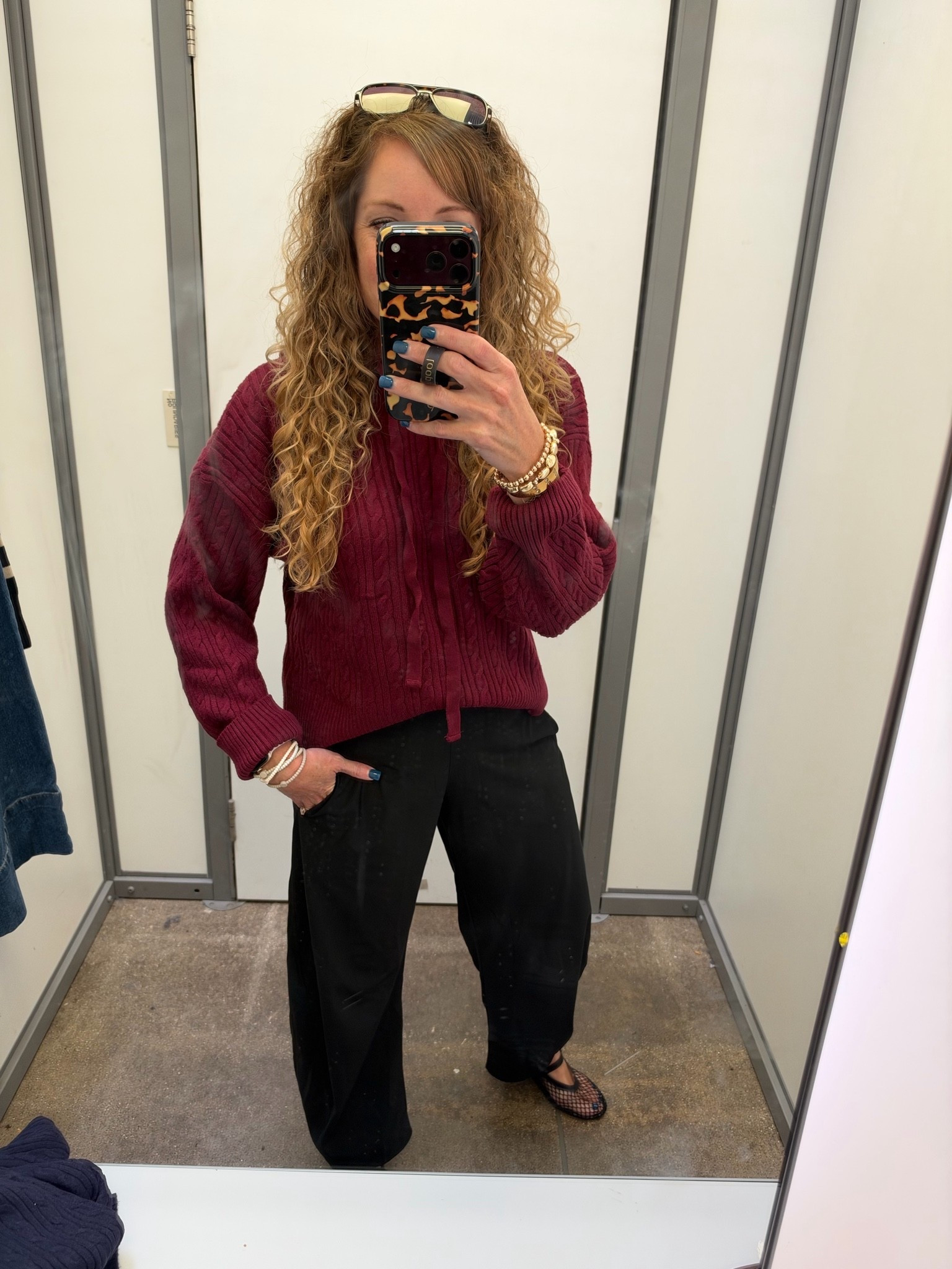 Walmart✨ fall fashion / fashion over 40 / over 40 style / workwear / date night outfit 

Sweater- sized up to large 
Pants- small
Shoes- size 8, tts