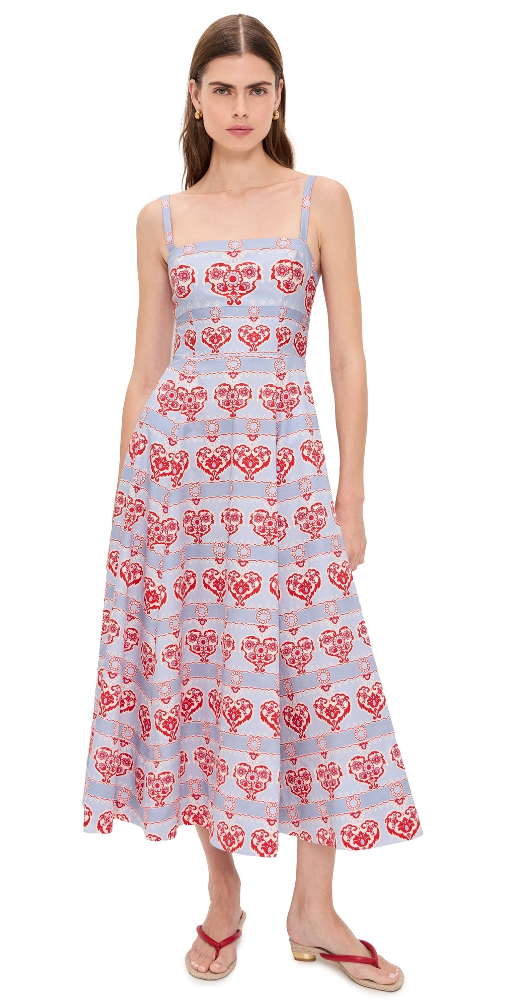 Hill House Home The Margot Dress Poppy Damask Stripe XXS | Shopbop