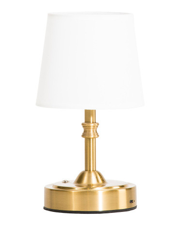 10In Smooth Fabric Shade Rechargeable Lamp, Gold | TJ Maxx