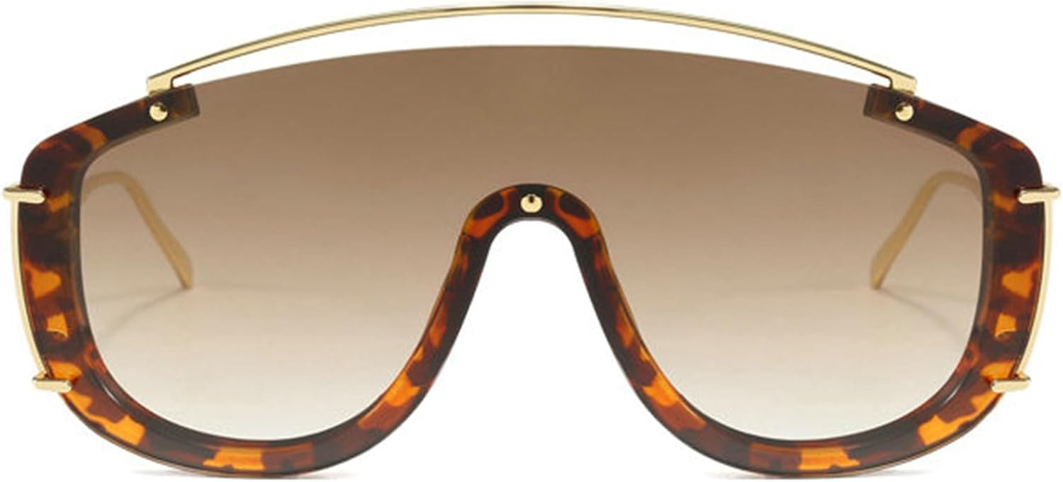 willochra Popular Oversized Pilot Sunglasses Women Men Luxury Big Frame Mask Glasses Goggle Flat Top Rivet Sunglasses F28 ​ | Amazon (US)