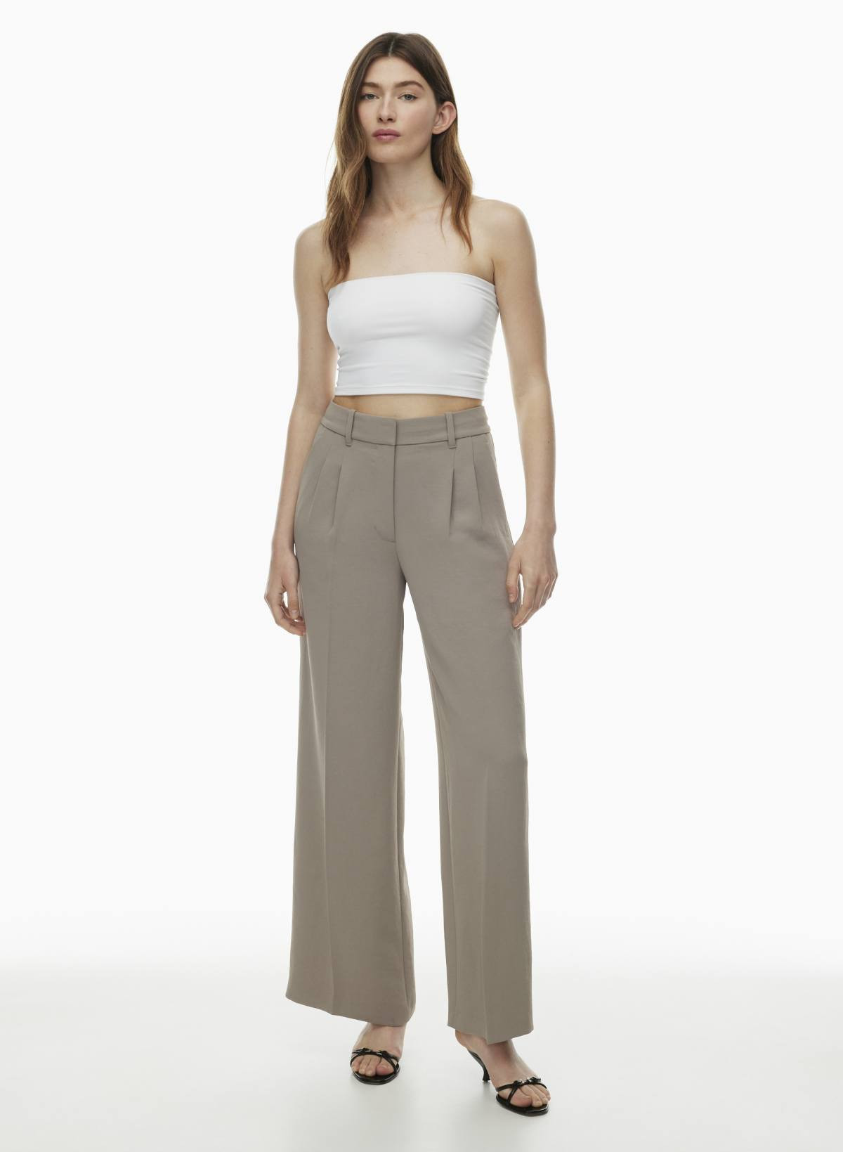 Aritzia Women's The Effortless Pant Wider in Modern Taupe | 00 | Aritzia