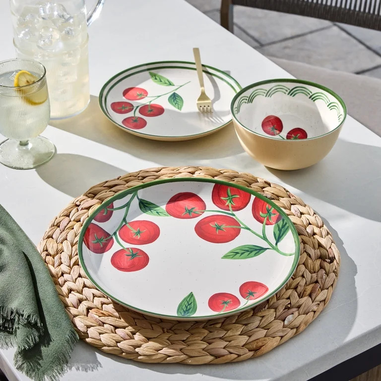 Better Homes and Gardens Bamboo Melamine Tomato Salad Plate | Walmart (US)