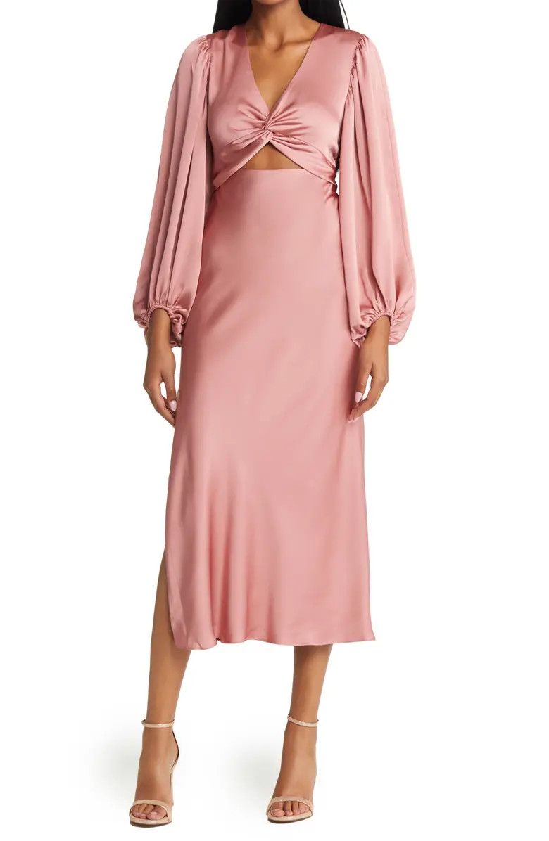 Twist Front Long Sleeve Cocktail Dress | Nordstrom