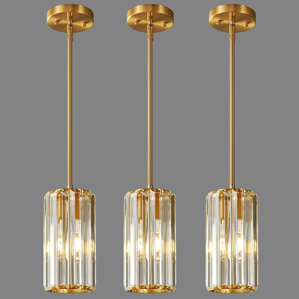 zhllmq Gold Pendant Lighting Modern Pendant Light Mini Crystal Chandeliers Adjustable Pendant Lig... | Amazon (US)
