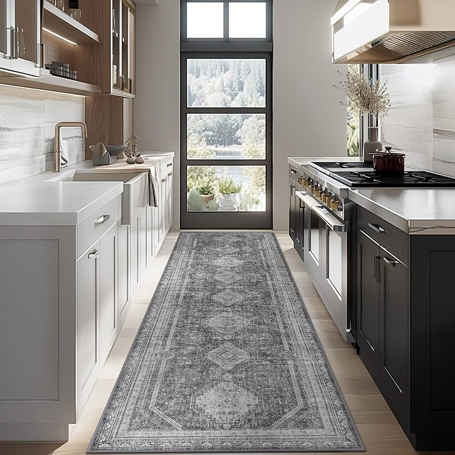 GENIMO Runner Rugs 3x8 Non Slip Hallway Runner Rug, Machine Washable Low Pile Lightweight Mat for... | Amazon (US)