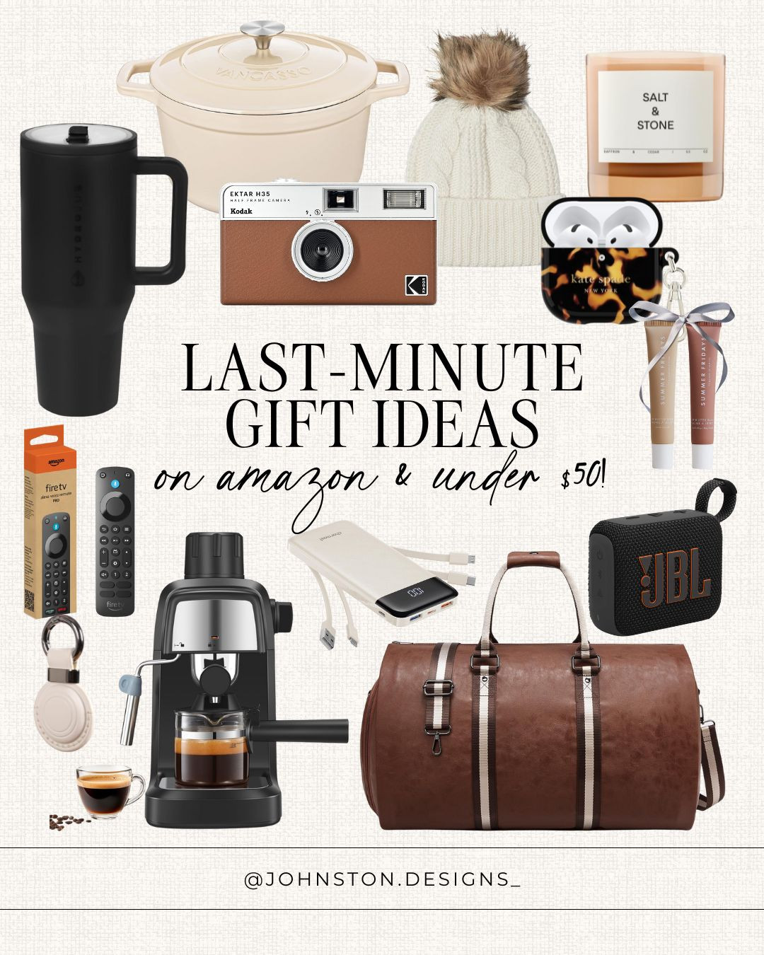 Last-minute gift ideas all from Amazon and under $50! Gifts for him, her, prime delivery, affordable finds, Christmas gifting, holiday gift ideas, top-rated gifts.  

 #LTKGiftGuide #LTKHoliday #LTKFindsUnder50