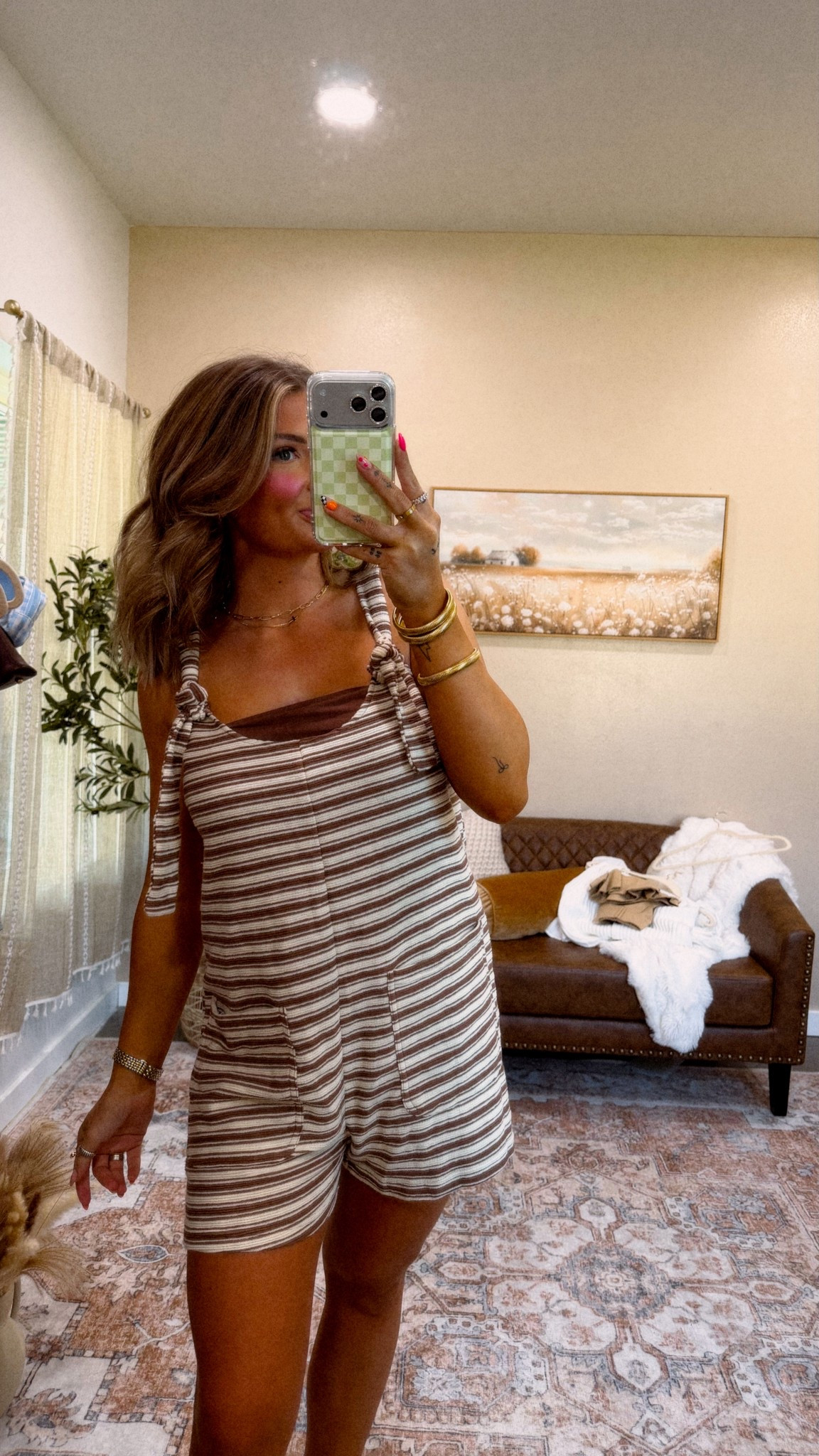 This romper is so comfy and straps are adjustable!! 🫶🏼🤎 #amazonstyle 

#LTKgrwm #LTKSeasonal #LTKootd